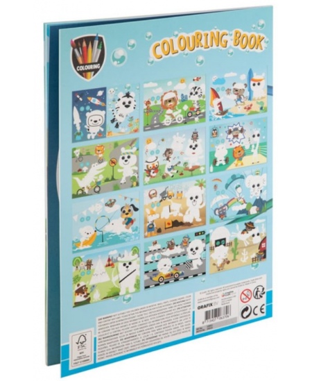 Värviraamat liikuvate silmadega GRAFIX Tiger, A4, 24 lehekülge.