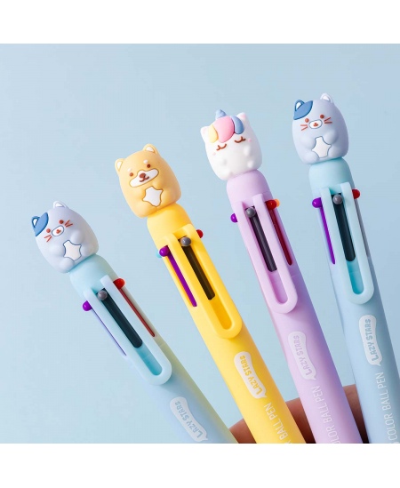 6‑värviline pastapliiats SQUISHY 1, erinevad disainid