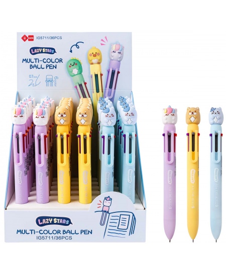 6‑värviline pastapliiats SQUISHY 1, erinevad disainid