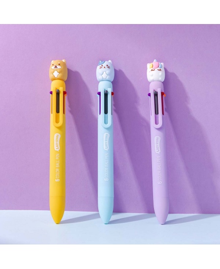 6‑värviline pastapliiats SQUISHY 1, erinevad disainid