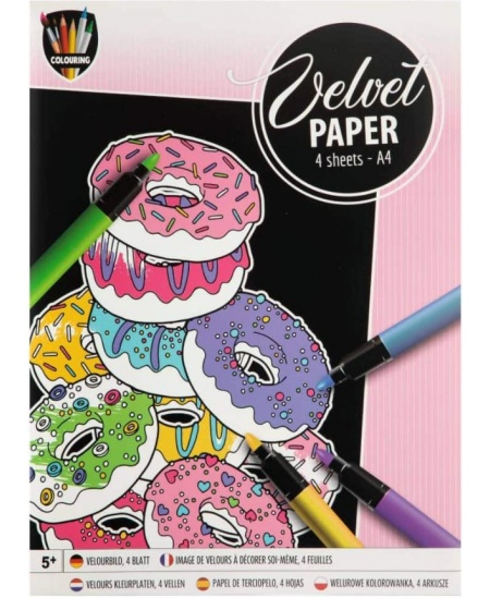 Värviraamat sametkontuuridega GRAFIX Donut, A4, 4 lehte