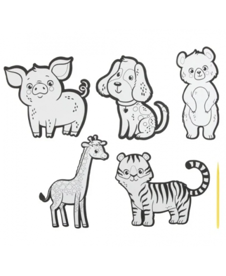 Kraabitavate kleebiste komplekt GRAFIX Loomad, 5 tk.