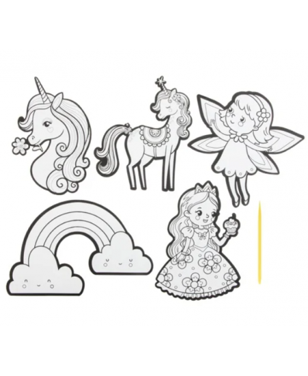 Kraabitavate kleebiste komplekt GRAFIX Ükssarvikud, 5 tk.