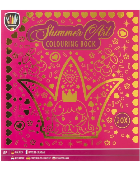 Värviraamat fooliumiga GRAFIX Shimmer Art Punane, 20 lehte