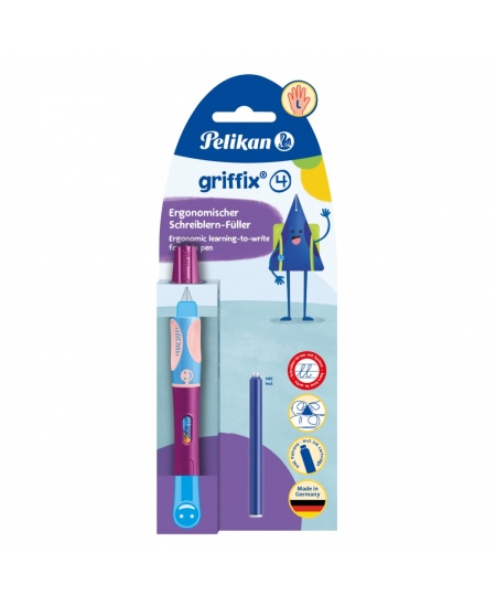 Täitesulepea PELIKAN Griffix‑4, vasakukäelistele, Sweet Berry, blister
