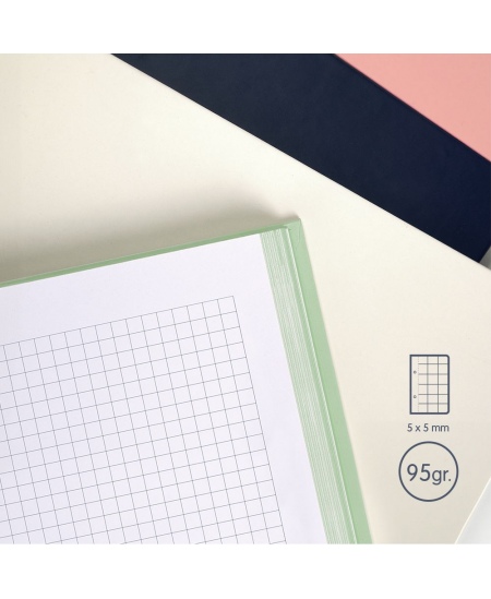 Kõvakaaneline märkmik MILAN, A5, 80 lehte, ruuduline