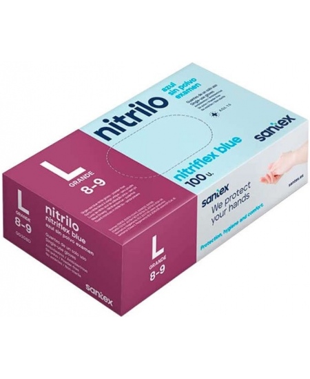 Ühekordsed nitriilkindad SANTEX, L-suurus, 100 tk