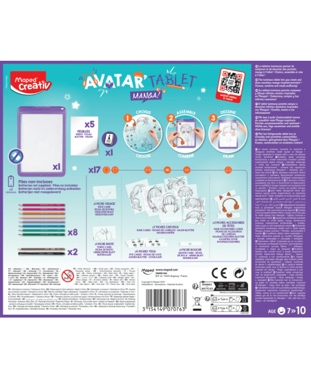Valgustusega joonistustahvel MAPED Creativ Avatar Studio Manga