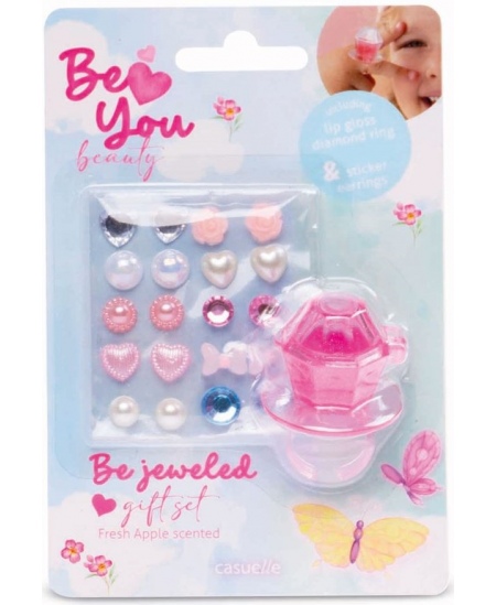 Kõrvarõngaste ja sõrmuse komplekt huuleläikega CASUELLE BeYou Õun