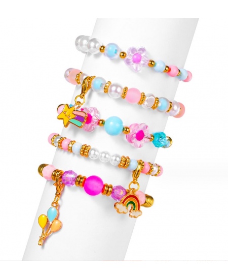 Käevõrude valmistamise komplekt LITTLE PRINCESS Pärlid ja lilled, 5 tk.