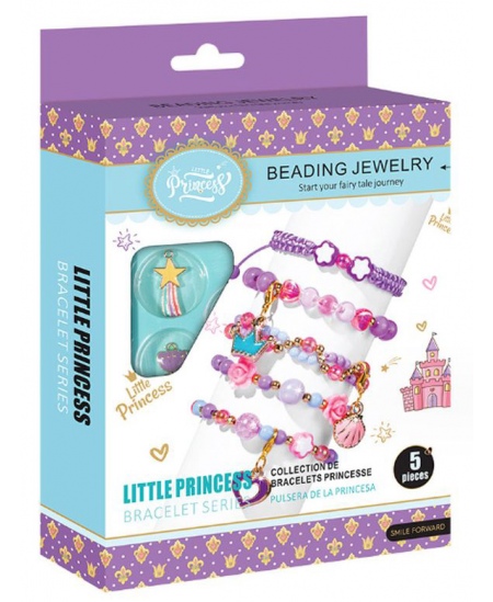 Käevõrude valmistamise komplekt LITTLE PRINCESS Kroon ja karbike, 5 tk.