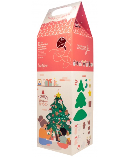 Hiiglaslik kokkupandav vildist jõulukuusk kleebitavate ehetega LOOLIPO