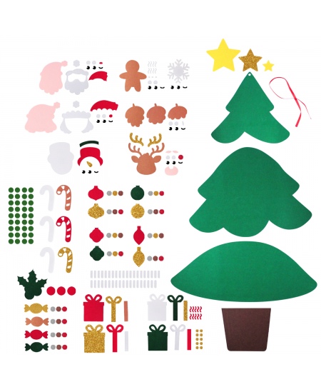 Hiiglaslik kokkupandav vildist jõulukuusk kleebitavate ehetega LOOLIPO