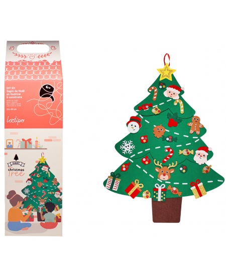 Hiiglaslik kokkupandav vildist jõulukuusk kleebitavate ehetega LOOLIPO