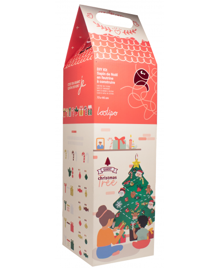 Hiiglaslik kokkupandav vildist jõulukuusk kleebitavate ehetega LOOLIPO