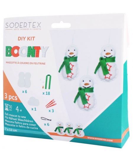 Õmbluskomplekt SODERTEX Lumememmed, 3 tk.