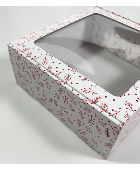 Kiirsulguv aknaaugu ja kaanega kingikarp RAUDONA UOGA, 220x220x90 mm, valge, 1 tk