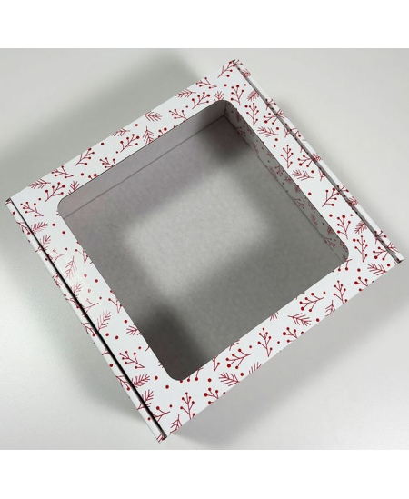 Kiirsulguv aknaaugu ja kaanega kingikarp RAUDONA UOGA, 220x220x90 mm, valge, 1 tk
