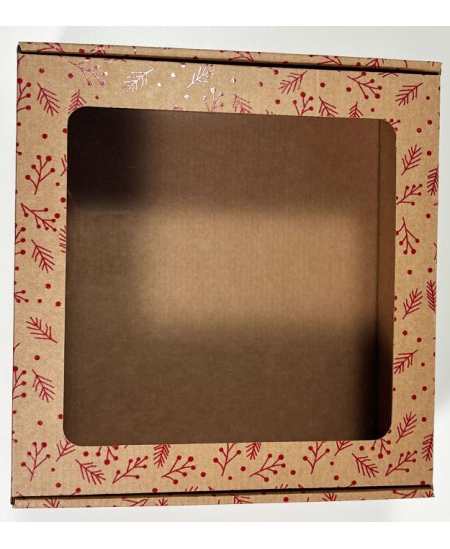 Kiirsulguv aknaaugu ja kaanega kingikarp RAUDONA UOGA, 220x220x90 mm, pruun, 1 tk