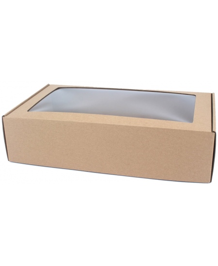 Kiirsulguv aknaaugu ja kaanega kingikarp, 350x240x85 mm, pruun, 1 tk