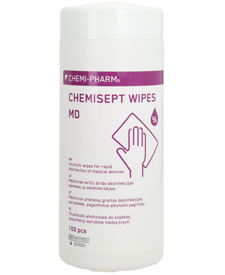 Niisked salvrätikud käte, instrumentide ja pindade desinfektsiooniks CHEMISEPT, 100 tk