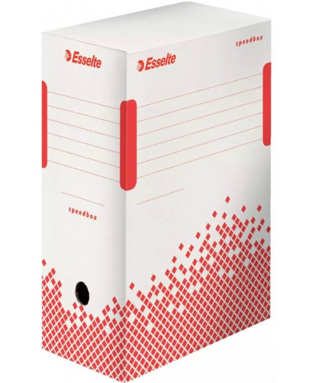 Arhiivikarp ESSELTE, 150×250×350 mm, valge-punane.