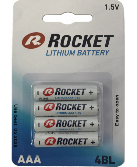 Patareid ROCKET Lithium FR03 (AAA), liitium, 4 tk