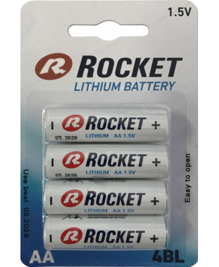 Patareid ROCKET Lithium FR6 (AA), liitium, 4 tk