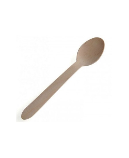 Puidust ühekordsed lusikad, 16 cm, pruunid, 100 tk