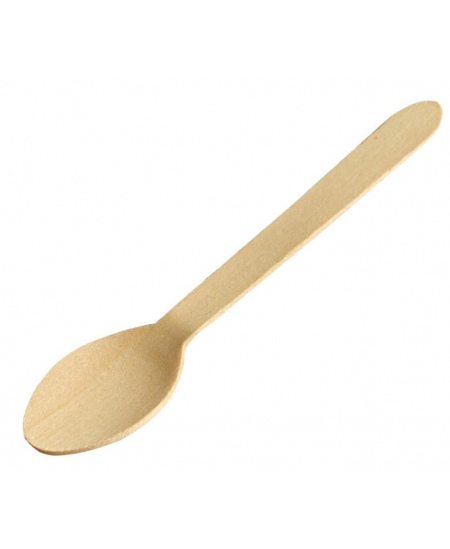 Puidust ühekordsed teelusikad, 11 cm, pruunid, 100 tk