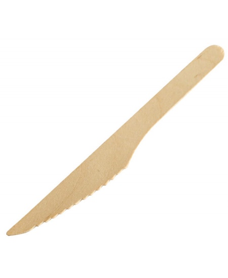 Puidust ühekordsed noad, 16 cm, pruunid, 100 tk