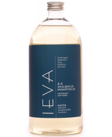 Pesu- ja pehmendusvahend IEVA (kašmiiri, sandlipuu ja muskaadi aroom), 1000 ml