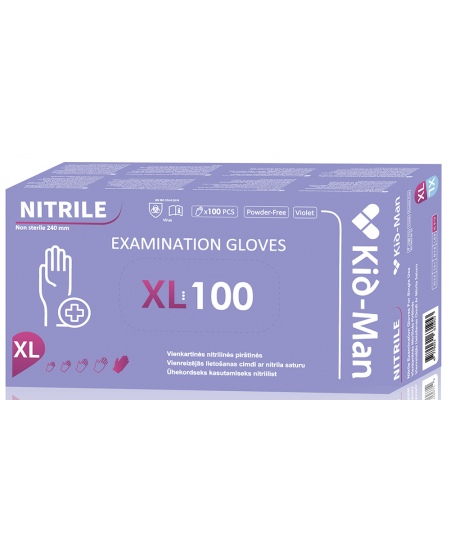 Ühekordsed nitriilkindad KID-MAN, XL-suurus, 100 tk