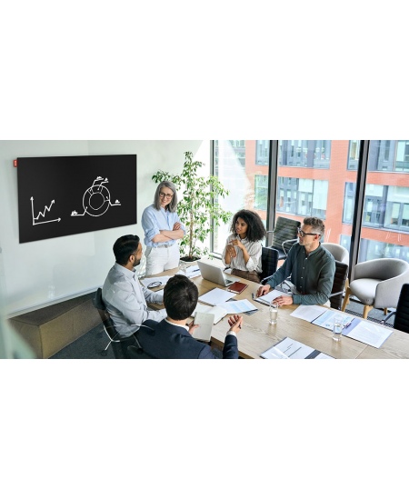 Magnetiline klaastahvel MEMOBE, 100x100 cm, must