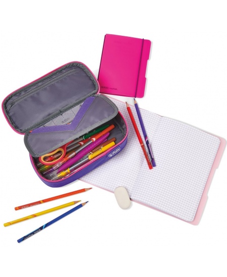 Märkmik HERLITZ kummipaelaga, A5, ruudud, roosa