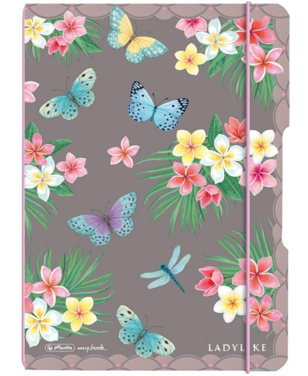 Märkmik HERLITZ, A4, jooned ja ruudud, lillemotiivid