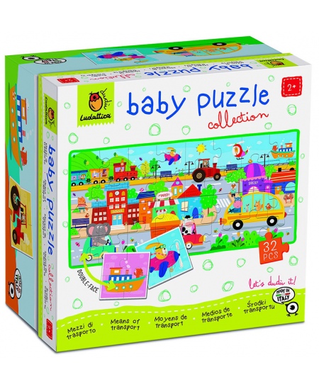 Kahepoolne pusle väikelastele LUDATTICA Transport, 32 osa