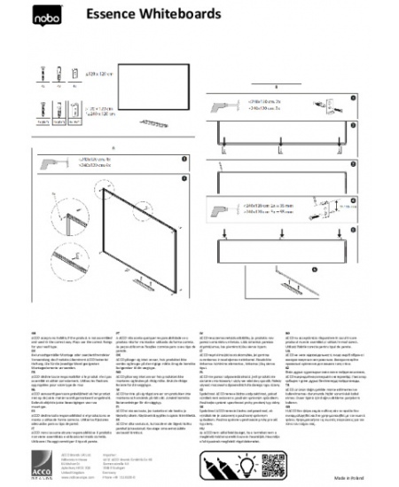 Magnettahel NOBO, 90x60 cm, valge