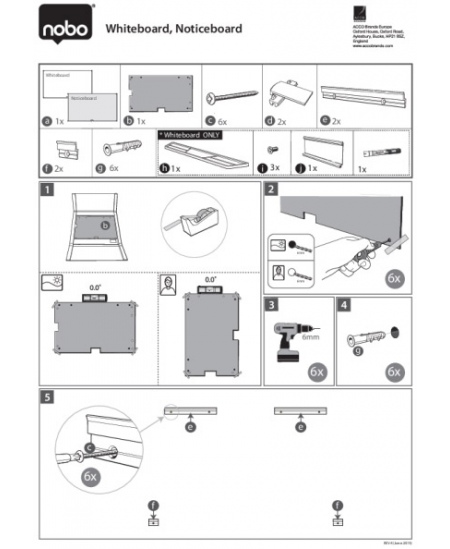 Magnettahel NOBO, 120x90 cm, valge