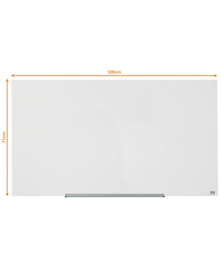 Magnetiline klaastahvel NOBO, laiekraan, 126x71 cm, 57, alumiiniumraam, valge