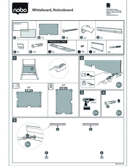 Magnetiline klaastahvel NOBO, laiekraan, 126x71 cm, 57, alumiiniumraam, valge