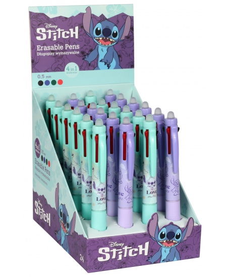 4‑värviline automaatne kustutatav pastapliiats DISNEY Stitch Pastel