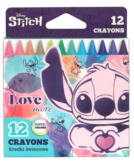 Vahakriidid DISNEY Stitch Pastel, 12 värvi