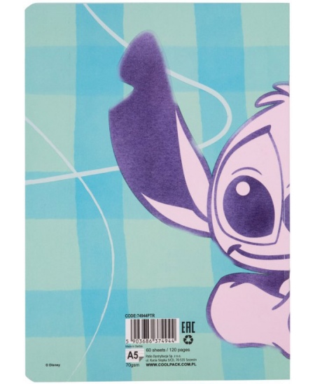 Jooneline vihik DISNEY Stitch Pastel Nr. 1, A5, 60 lehte, 70 gms