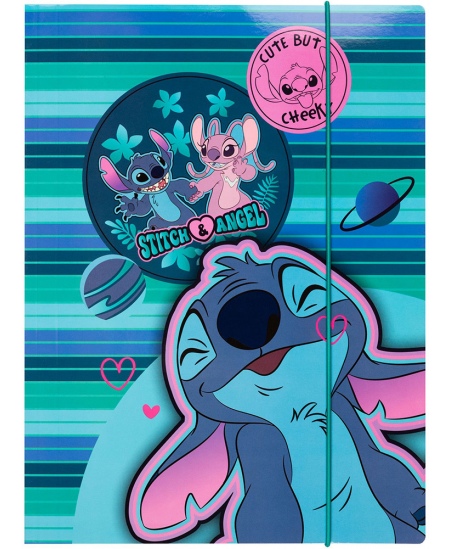 Kummiga mapp DISNEY Stitch Blue Nr. 1, kartongist, A4