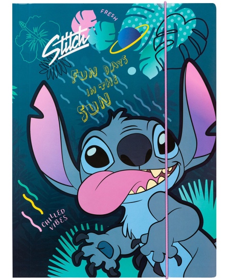 Kummiga mapp DISNEY Stitch Blue Nr. 2, kartongist, A4