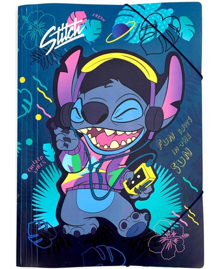 Kummiga mapp DISNEY Stitch Blue, plastikust, A3