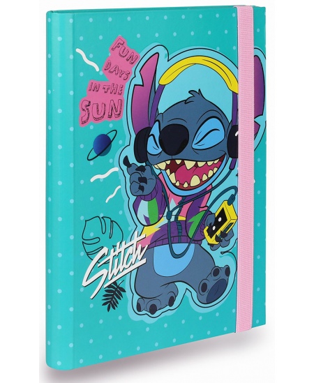 Kartongist kummiga mapp DISNEY Stitch Blue Nr. 2, A5
