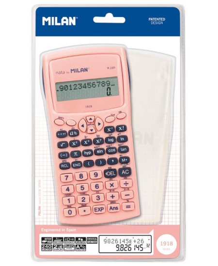 Koolikalkulaator MILAN M240, 12 numbriline, antibakteriaalne, roosa
