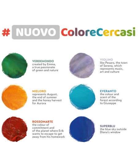 Laste loodud värvide guašš PRIMO, 6 värvi x 25 ml